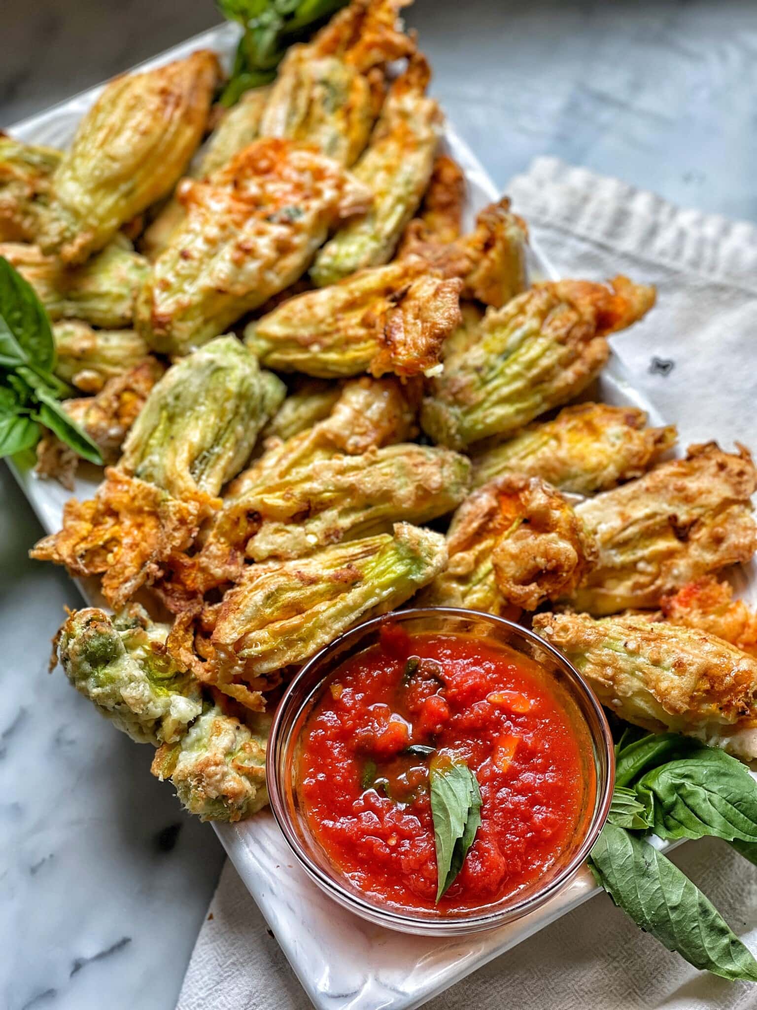 Air Fried Stuffed Zucchini Flowers Sweet Savory and Steph