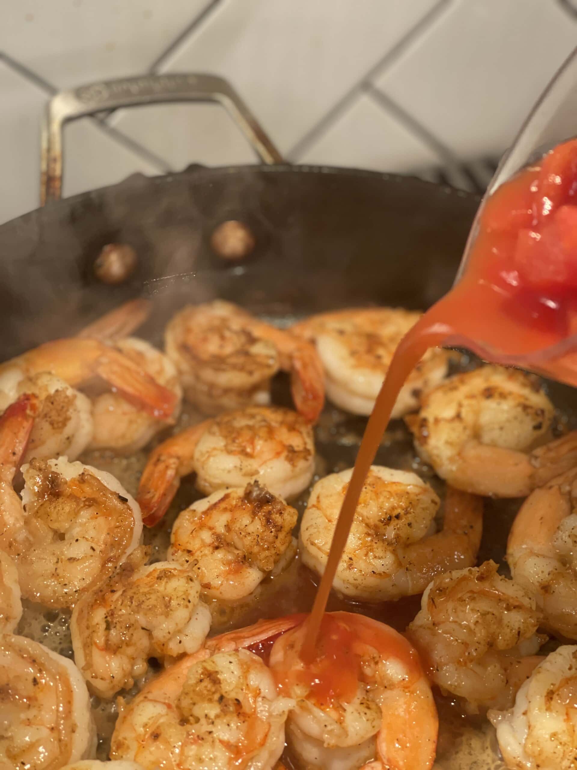 Lightened-Up Shrimp and Cheesy Grits - Sweet Savory and Steph