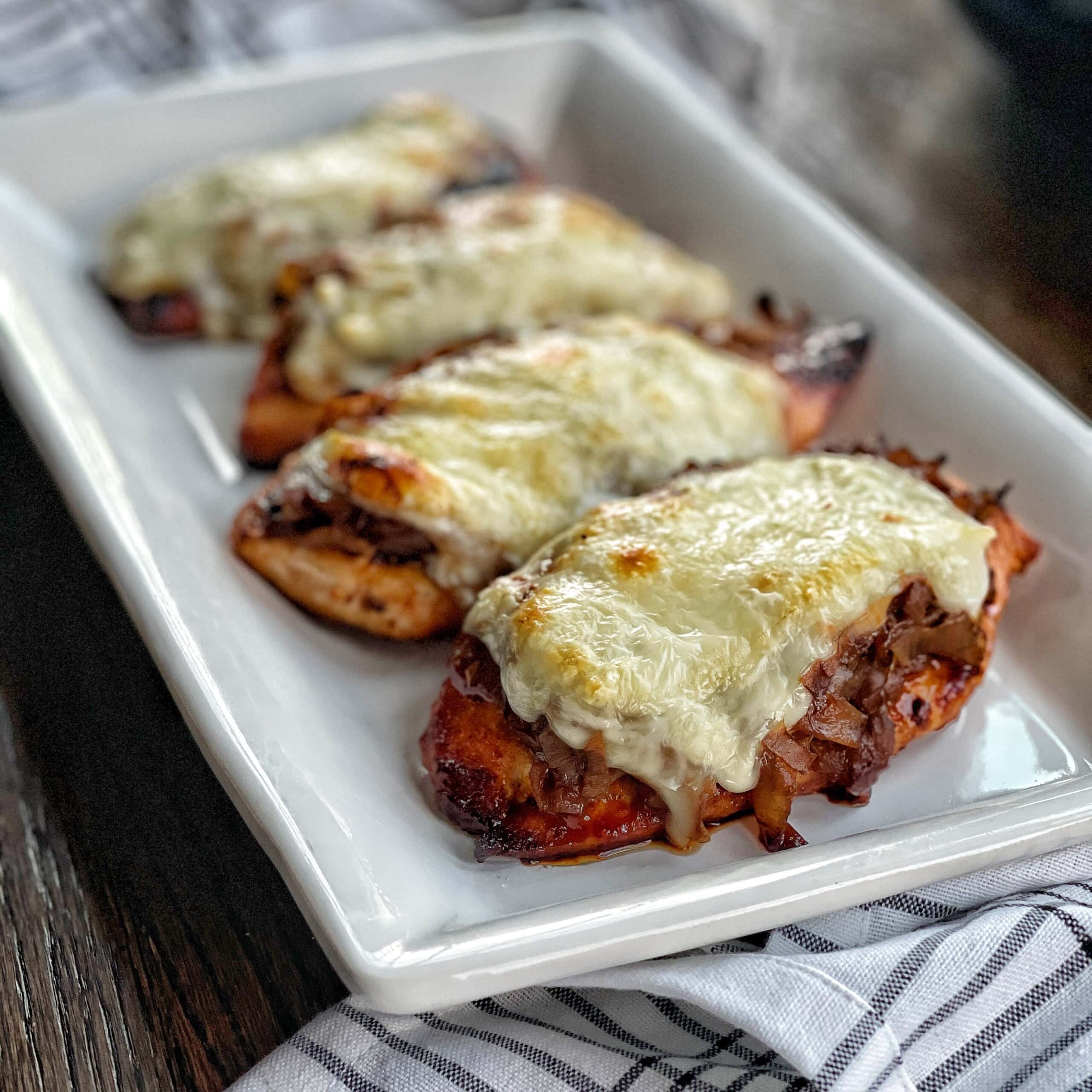 bbq chicken with caramelized onions