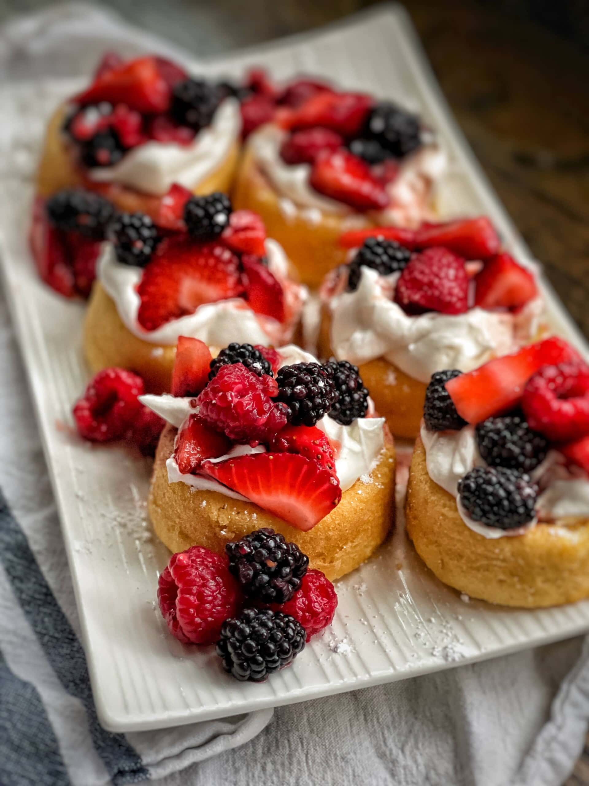 dessert shells with mixed berries