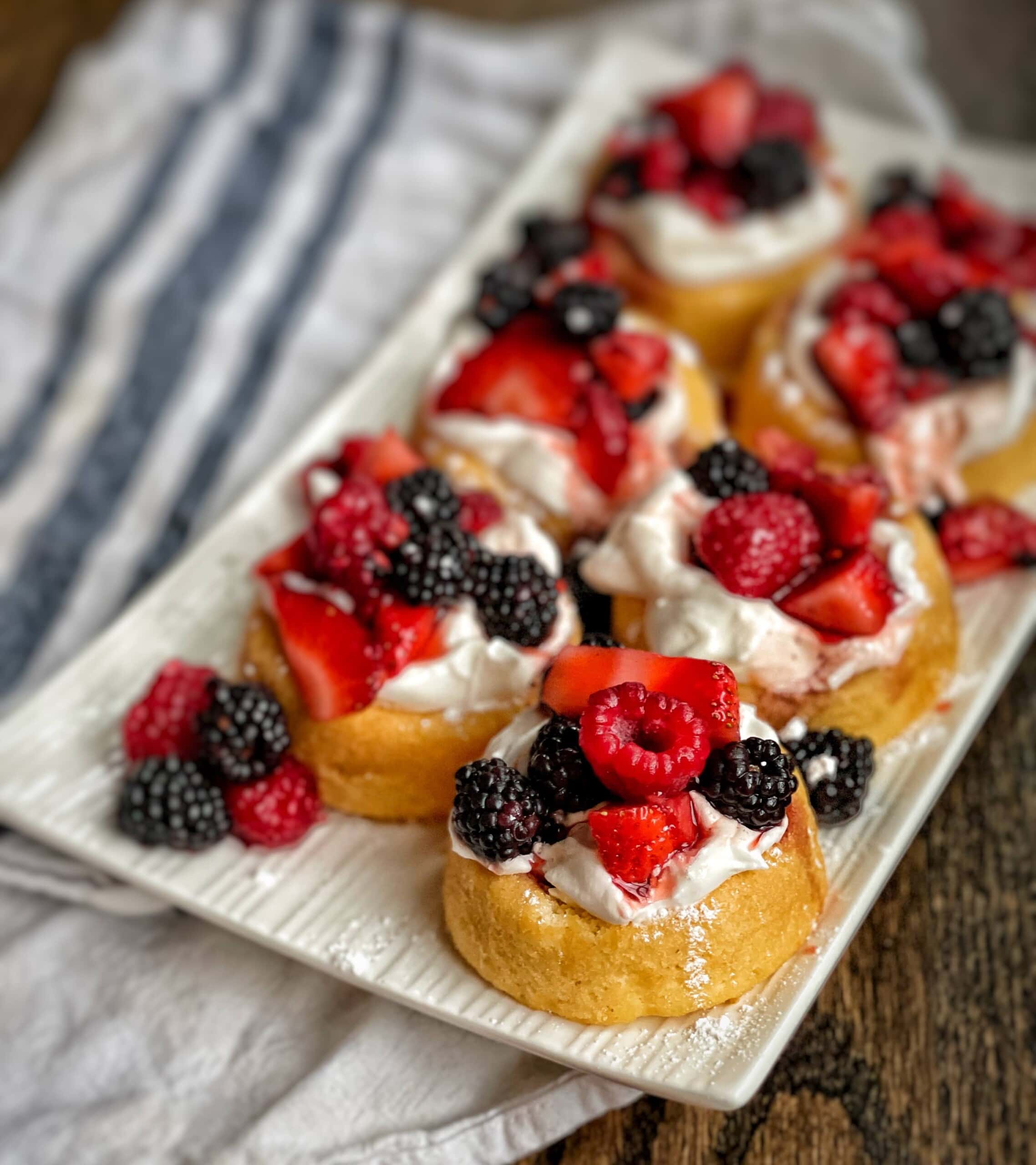 dessert shells with mixed berries