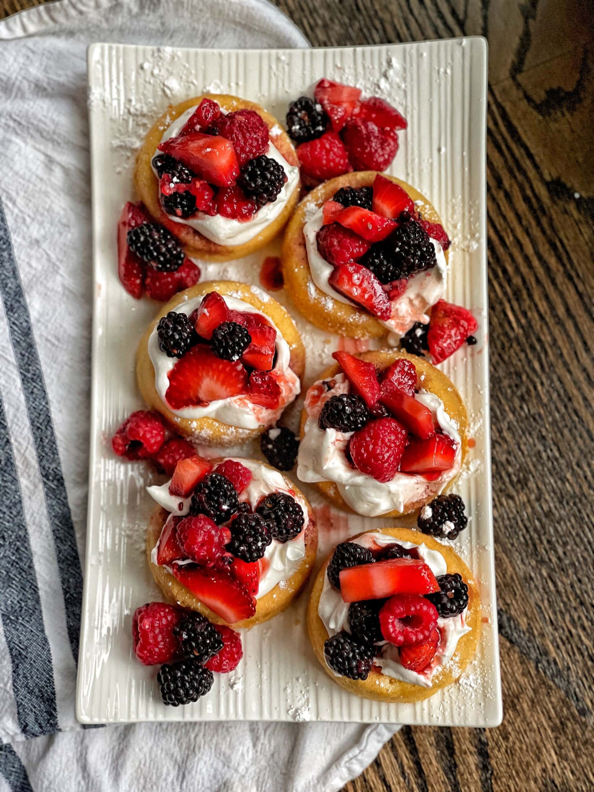 dessert shells with mixed berries