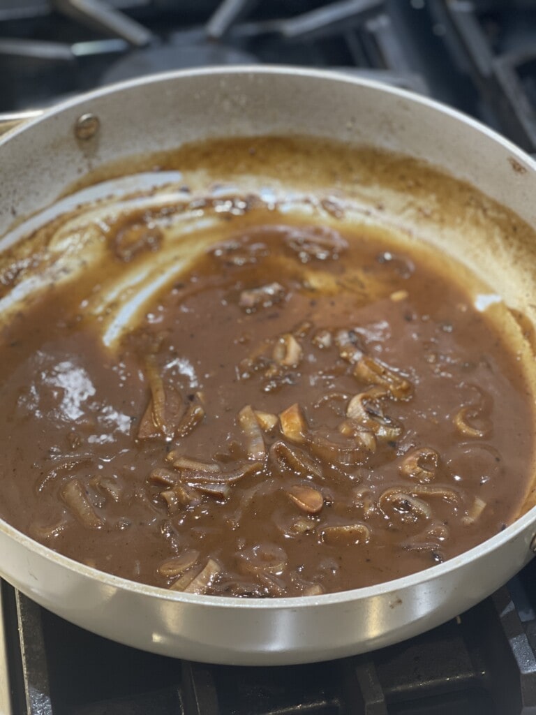 Bring the sauce to a boil and cook it for about five minutes or until it appears thick and velvety in texture.