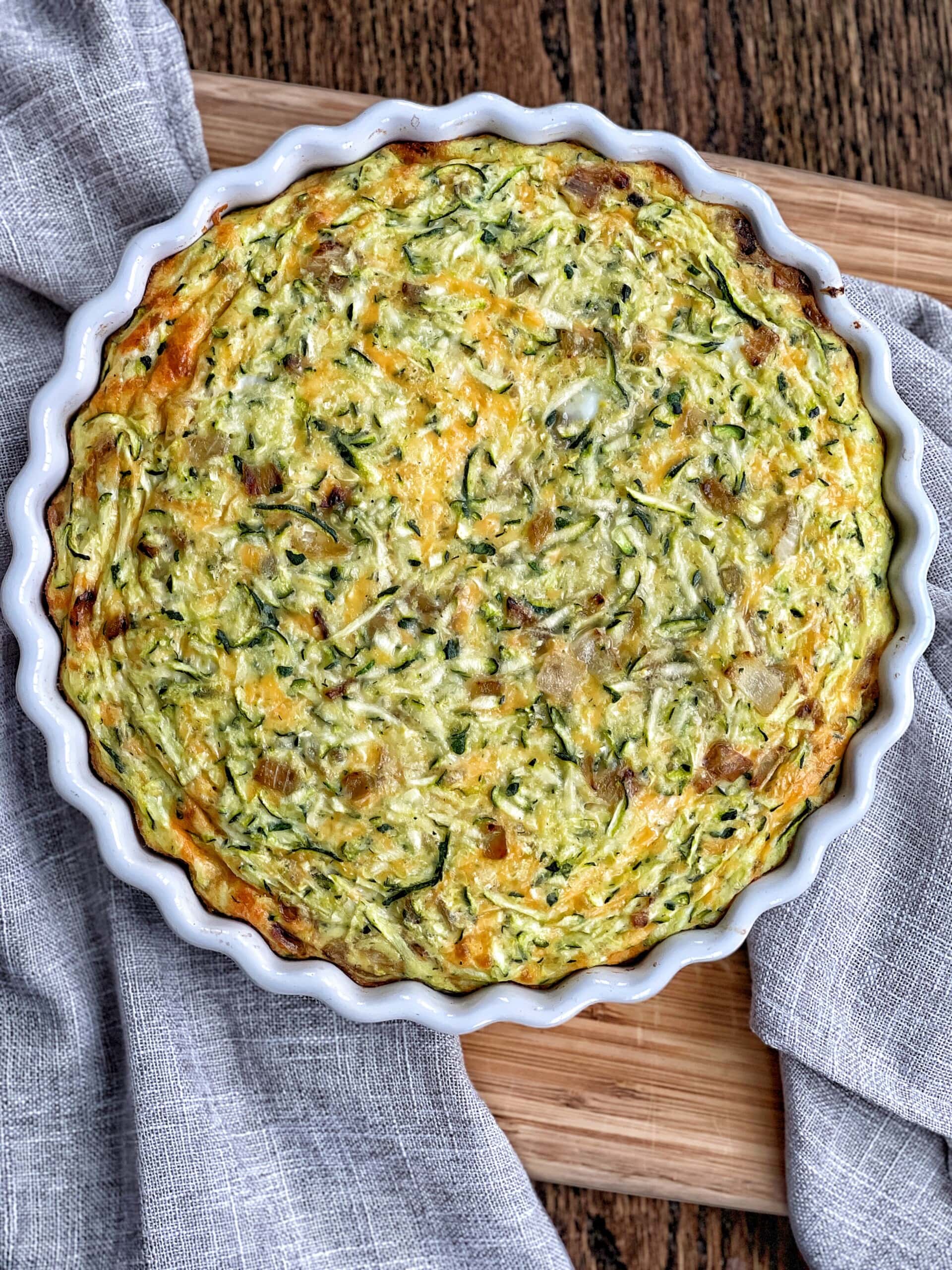 Zucchini Quiche with Hashbrown Crust - Sweet Savory and Steph