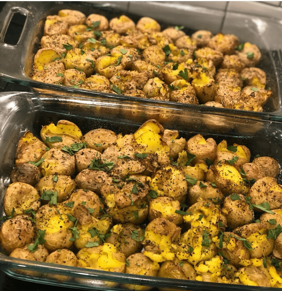 easy smashed potatoes Sweet Savory and Steph