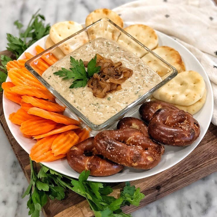 roasted garlic and caramelized onion dip Sweet Savory and Steph