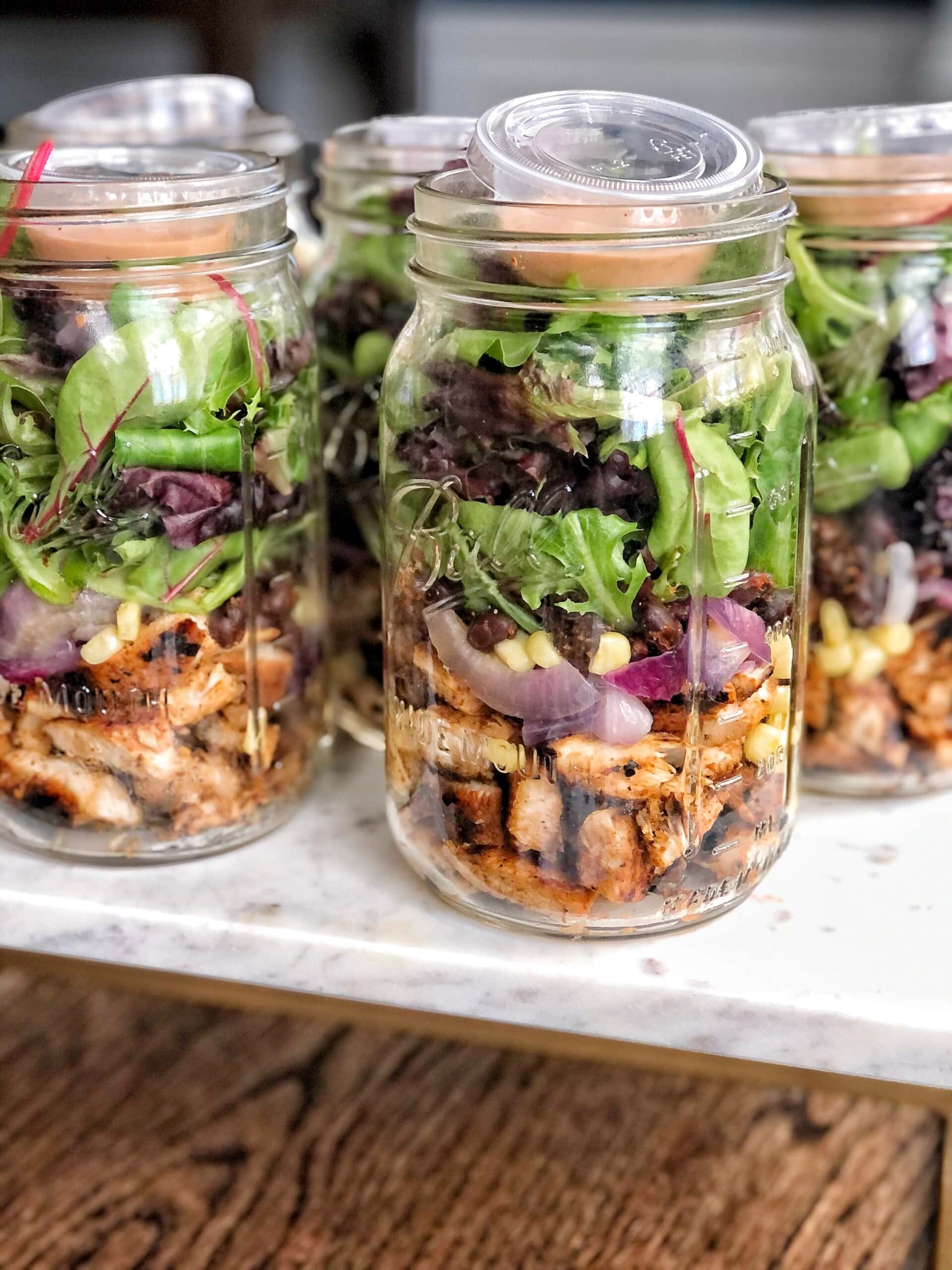 Chicken Cobb Mason Jar Salad • A Sweet Pea Chef