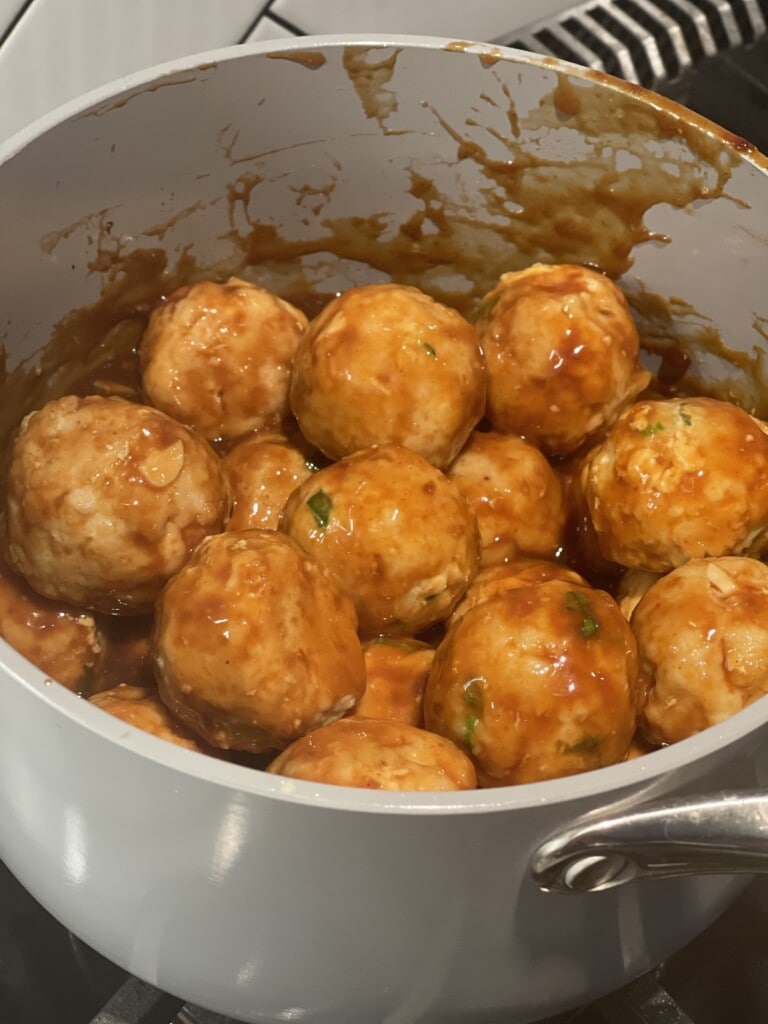 asian glazed turkey meatballs