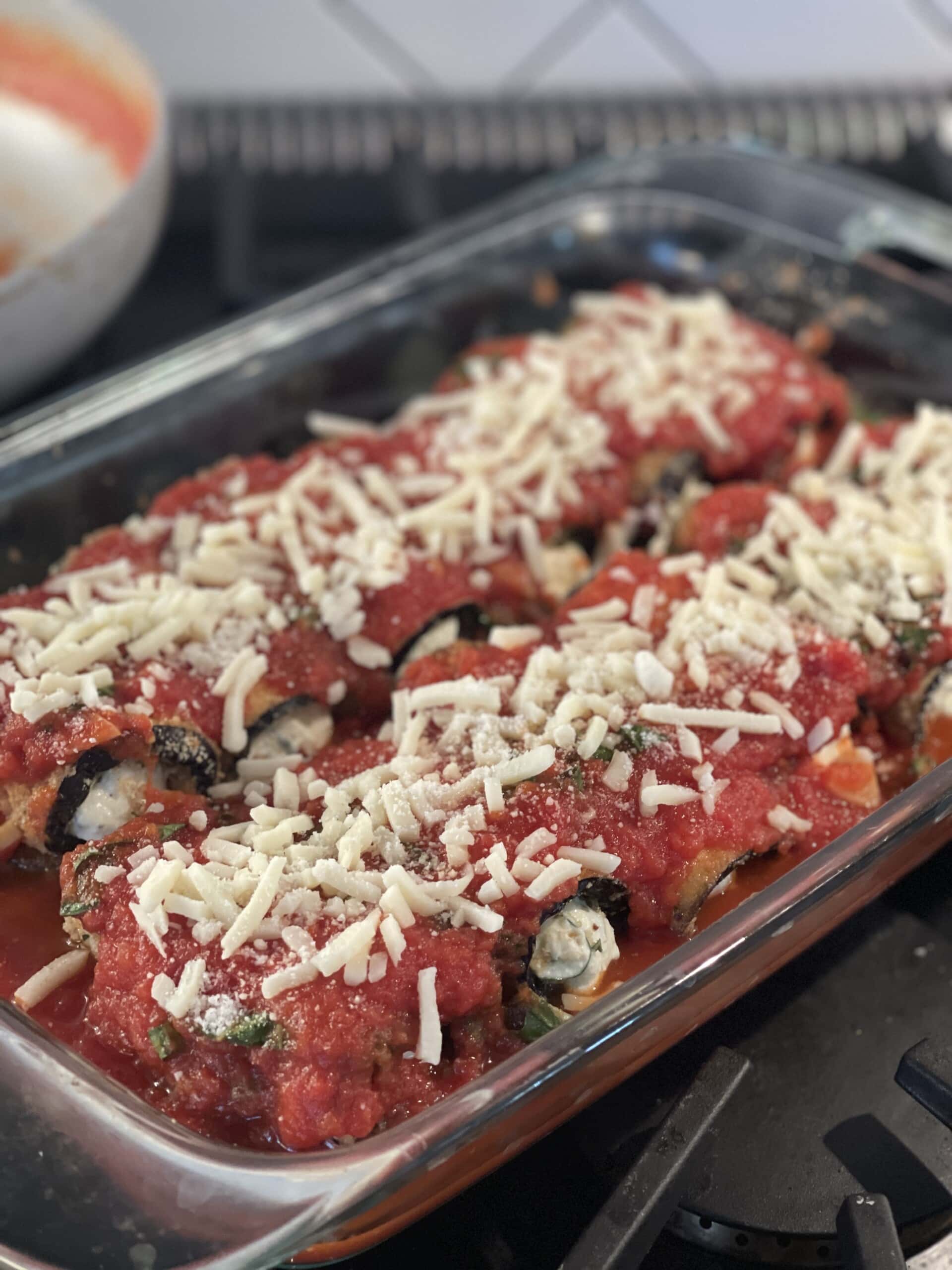 Air Fried Eggplant Rollatini Sweet Savory and Steph