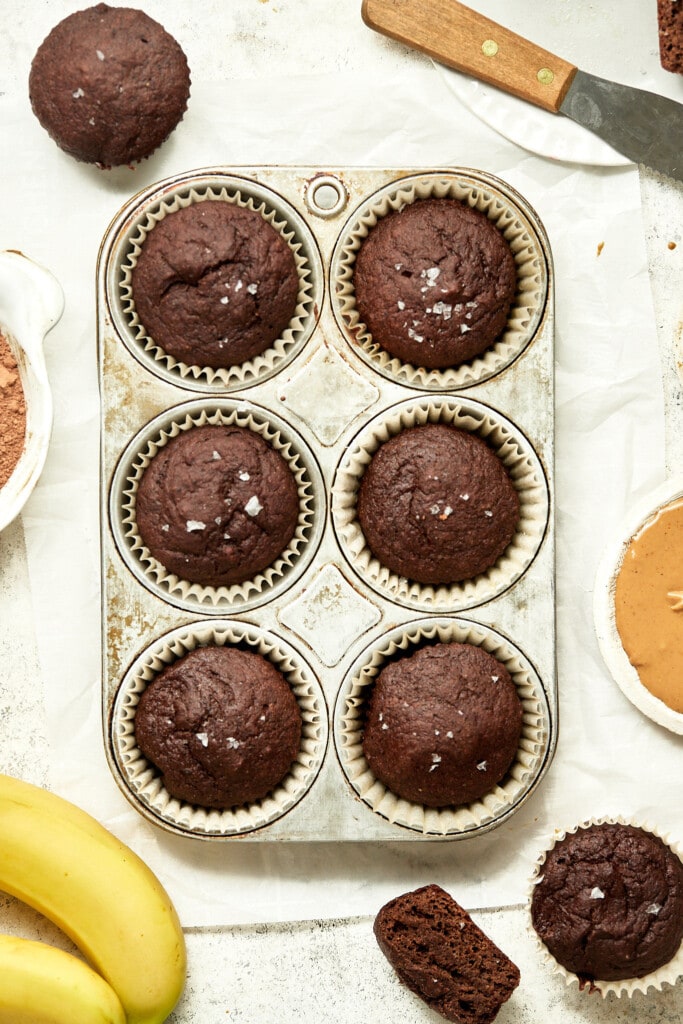 Easy Chocolate Banana Muffins Sweet Savory and Steph