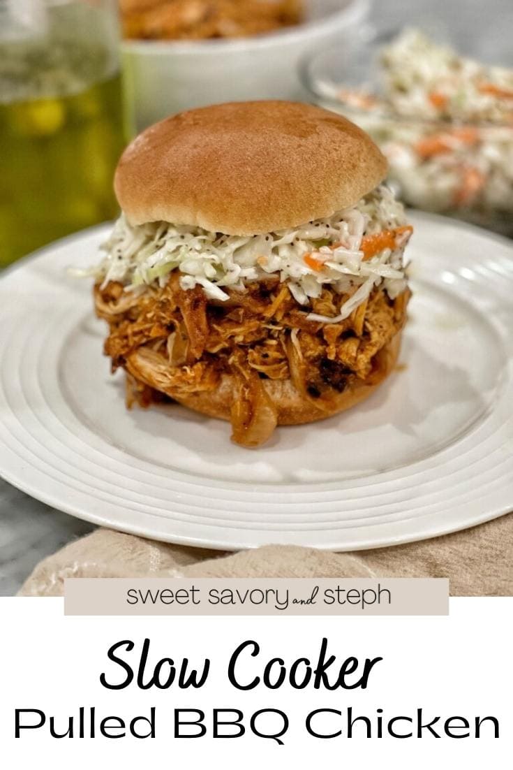 Slow Cooker Pulled BBQ Chicken Sweet Savory and Steph