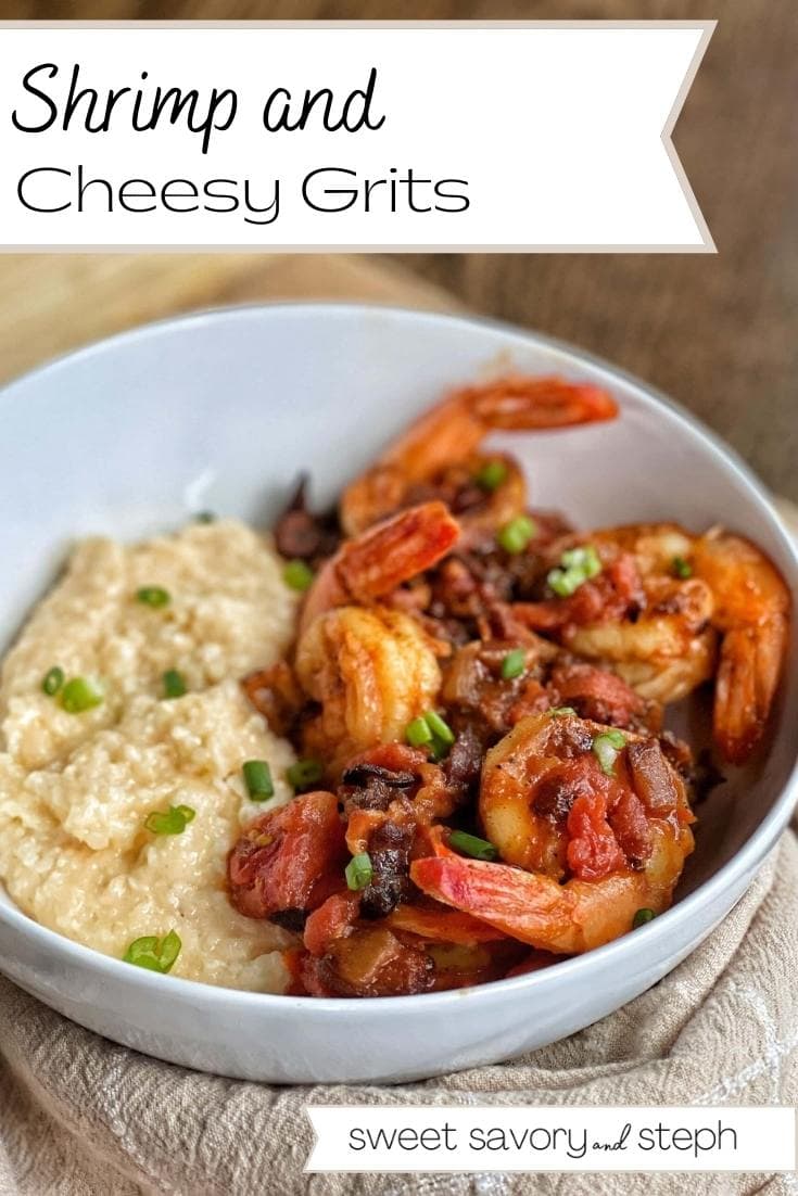 Lightened-Up Shrimp and Cheesy Grits - Sweet Savory and Steph