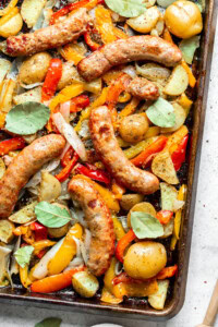 sheet pan sausage and peppers