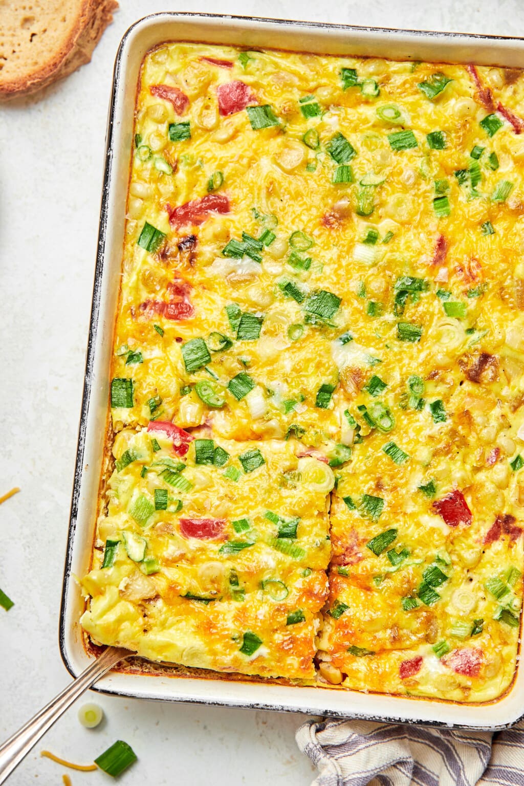 Corn and Cheddar Egg Bake - Sweet Savory and Steph