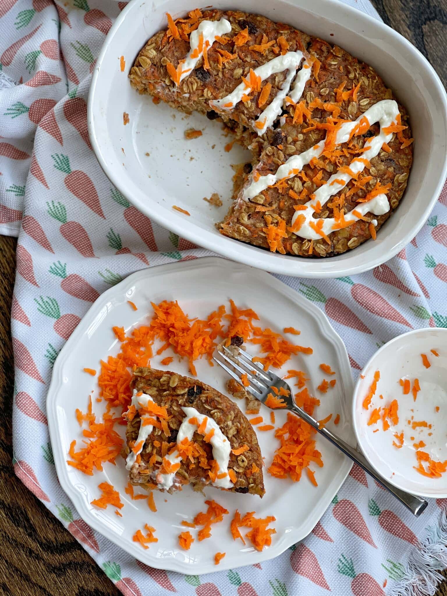 Carrot Cake Baked Oatmeal Sweet Savory and Steph