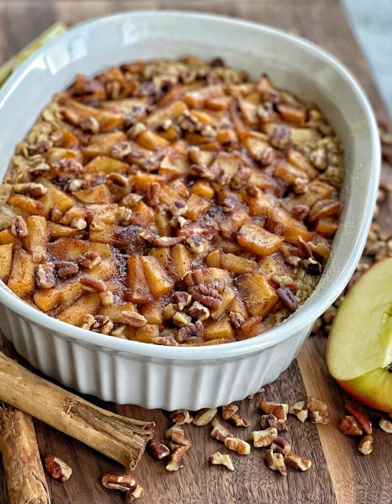 Apple Pecan Baked Oatmeal Sweet Savory and Steph