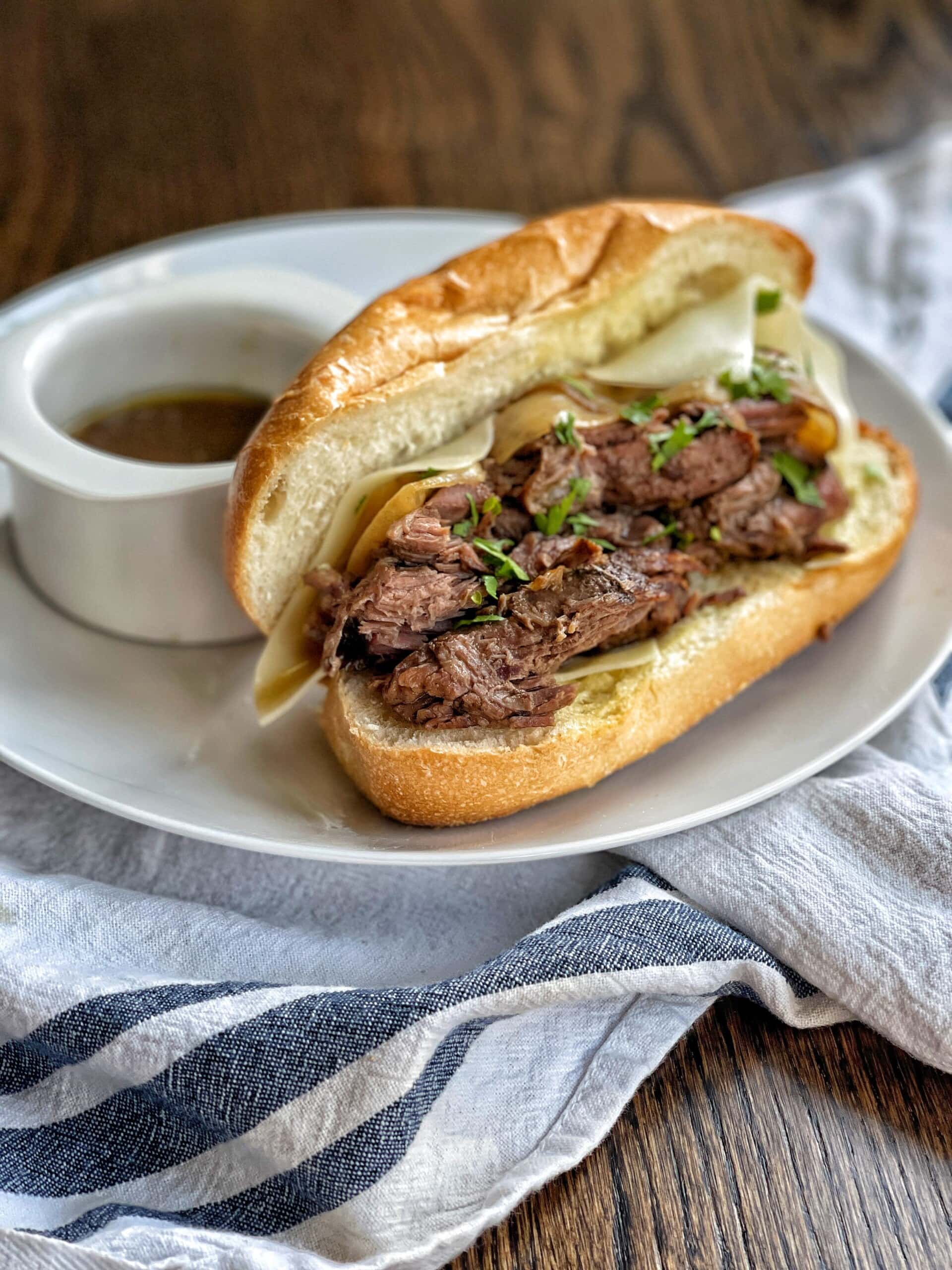 5-Ingredient Slow Cooker French Dip Sandwiches - So Good!