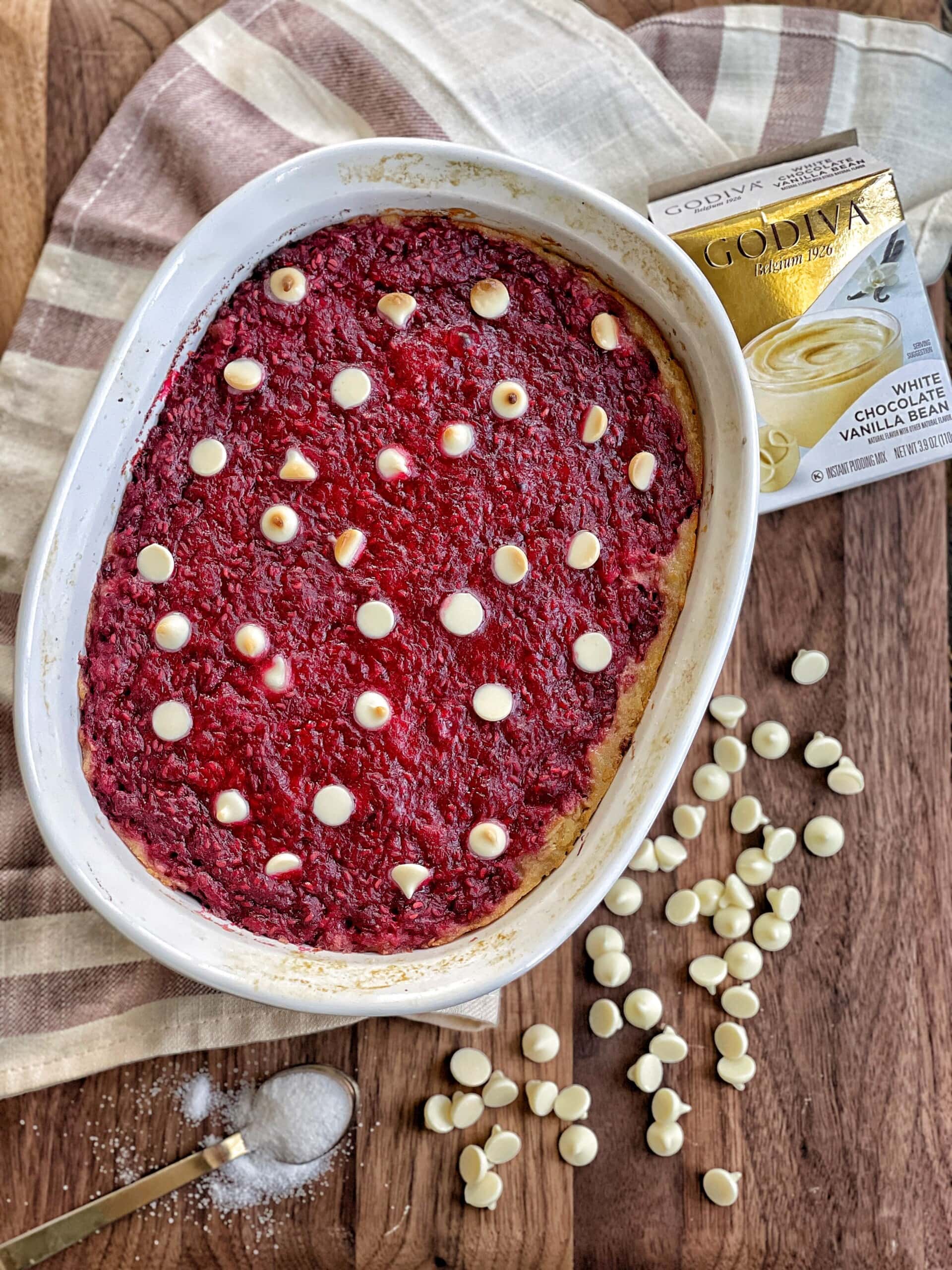 raspberry white chocolate baked oatmeal