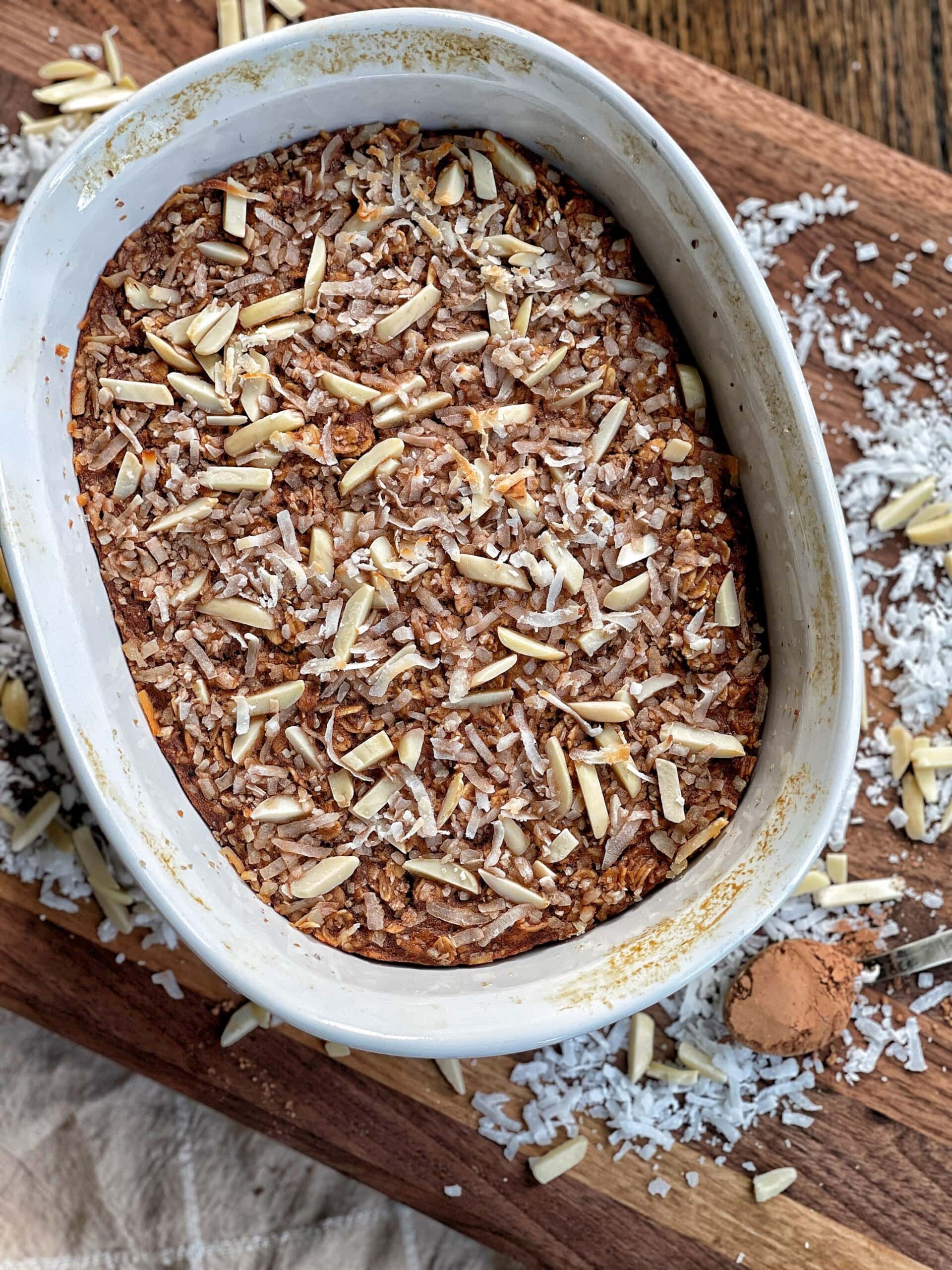 almond joy baked oatmeal