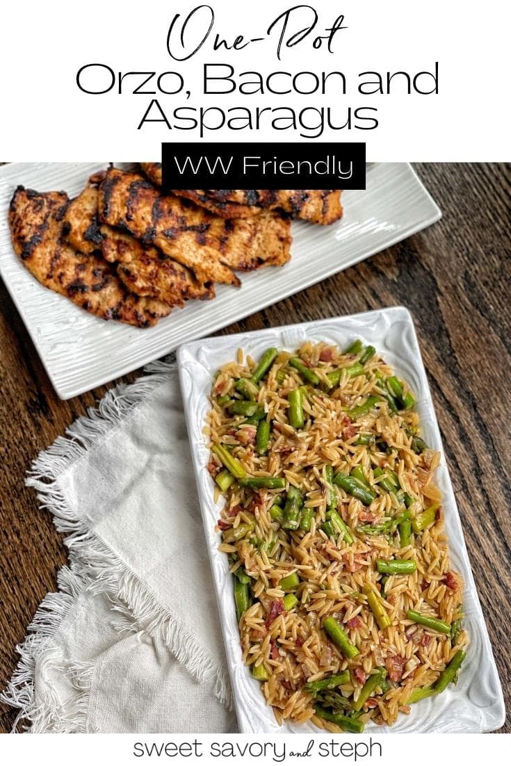 One Pot Orzo, Bacon and Asparagus Sweet Savory and Steph