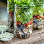 chicken club mason jar salads