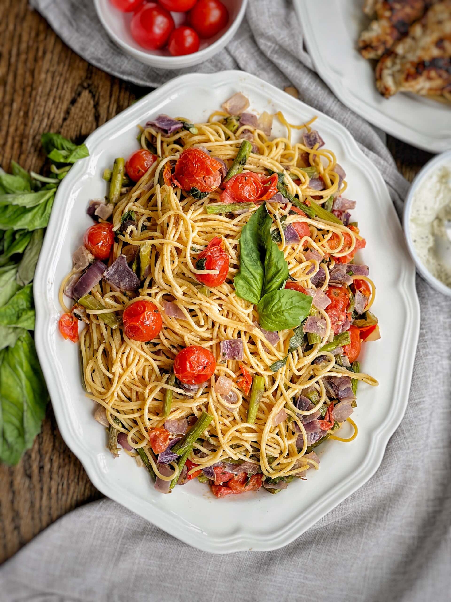 spaghetti with roasted vegetables