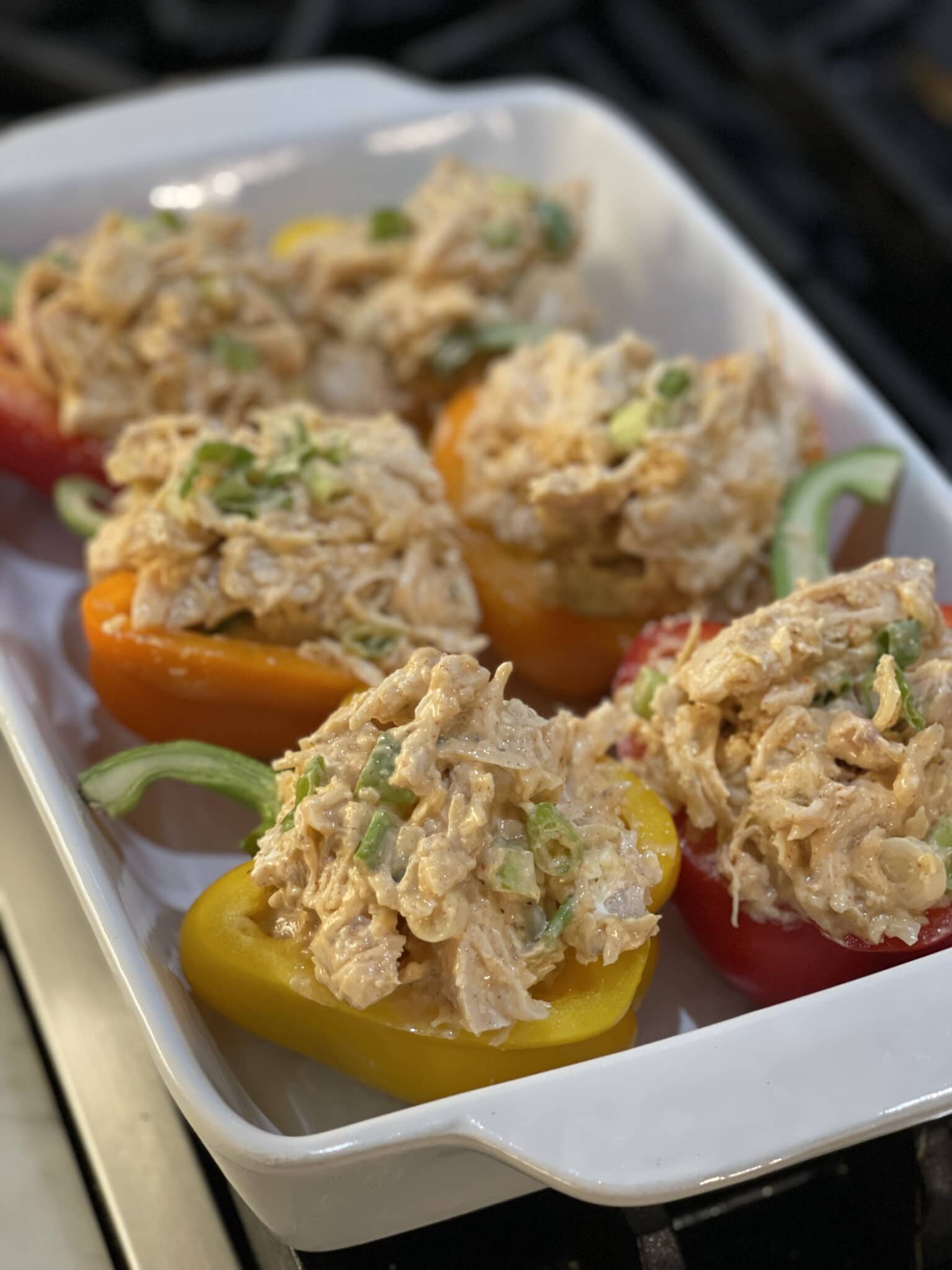 Creamy Chicken Stuffed Peppers Sweet Savory and Steph