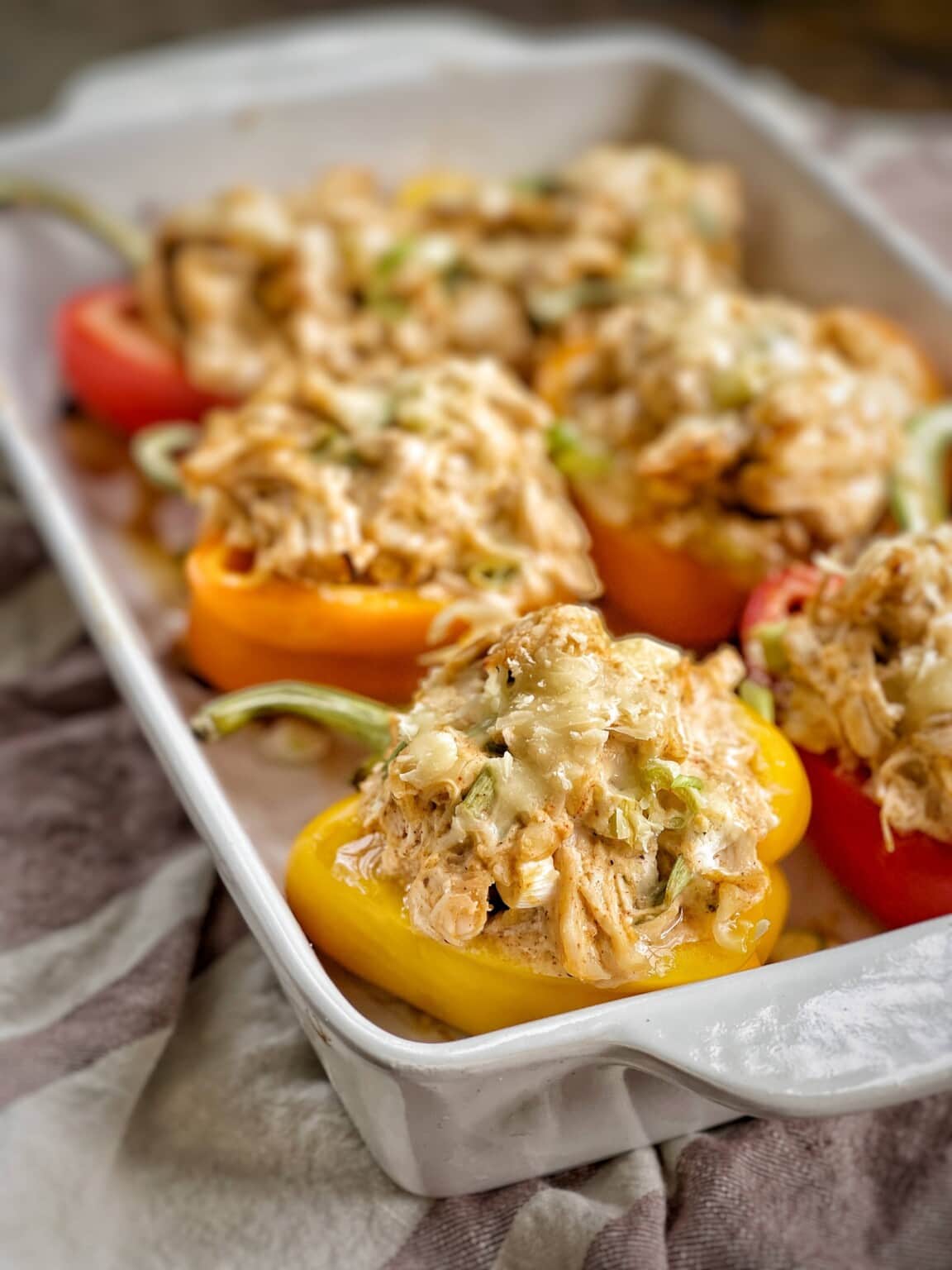 Creamy Chicken Stuffed Peppers Sweet Savory and Steph