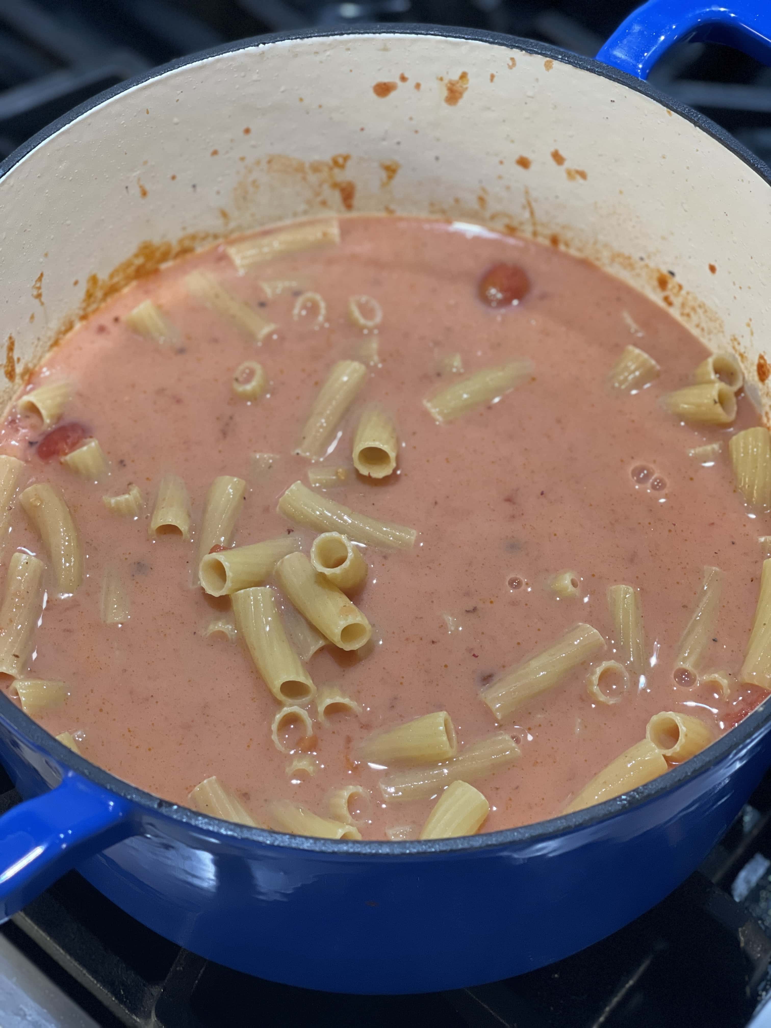 One Pot Rigatoni in Pink Sauce Sweet Savory and Steph