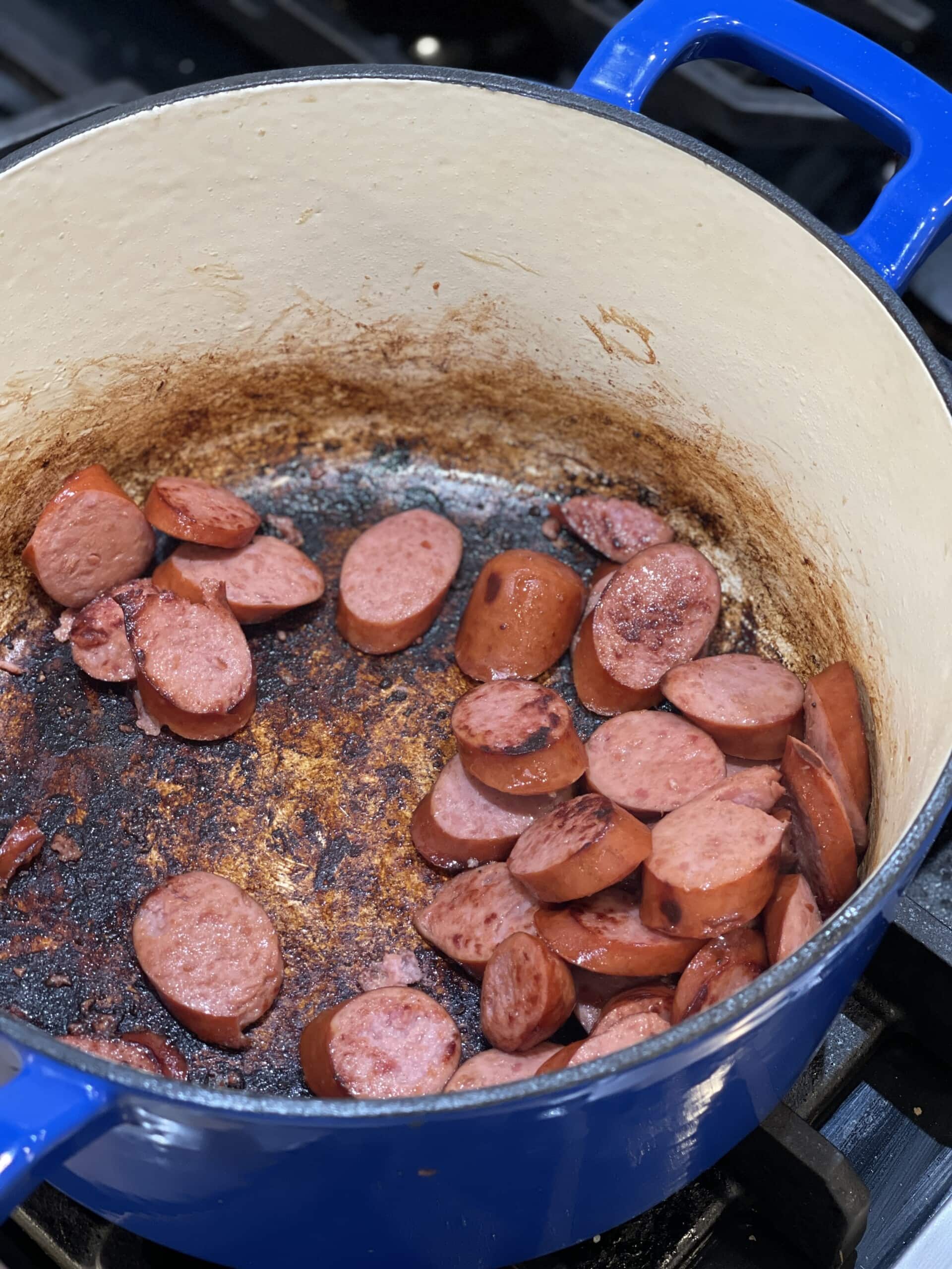 One Pot Sausage, Shrimp and Rice - Sweet Savory and Steph
