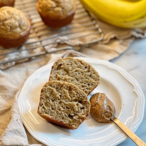 banana almond butter muffins