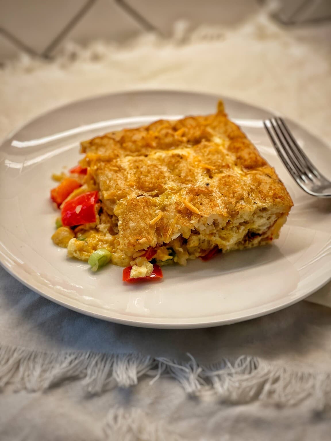 Lighter Tater Tot Breakfast Bake Sweet Savory and Steph