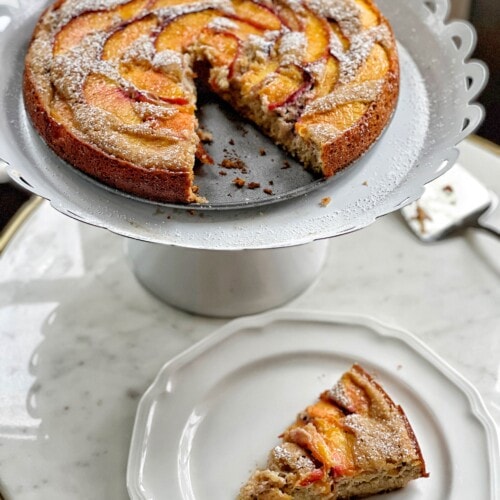 peach cake with almond flour