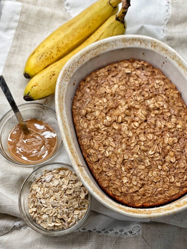 Almond Butter Baked Oatmeal Sweet Savory and Steph