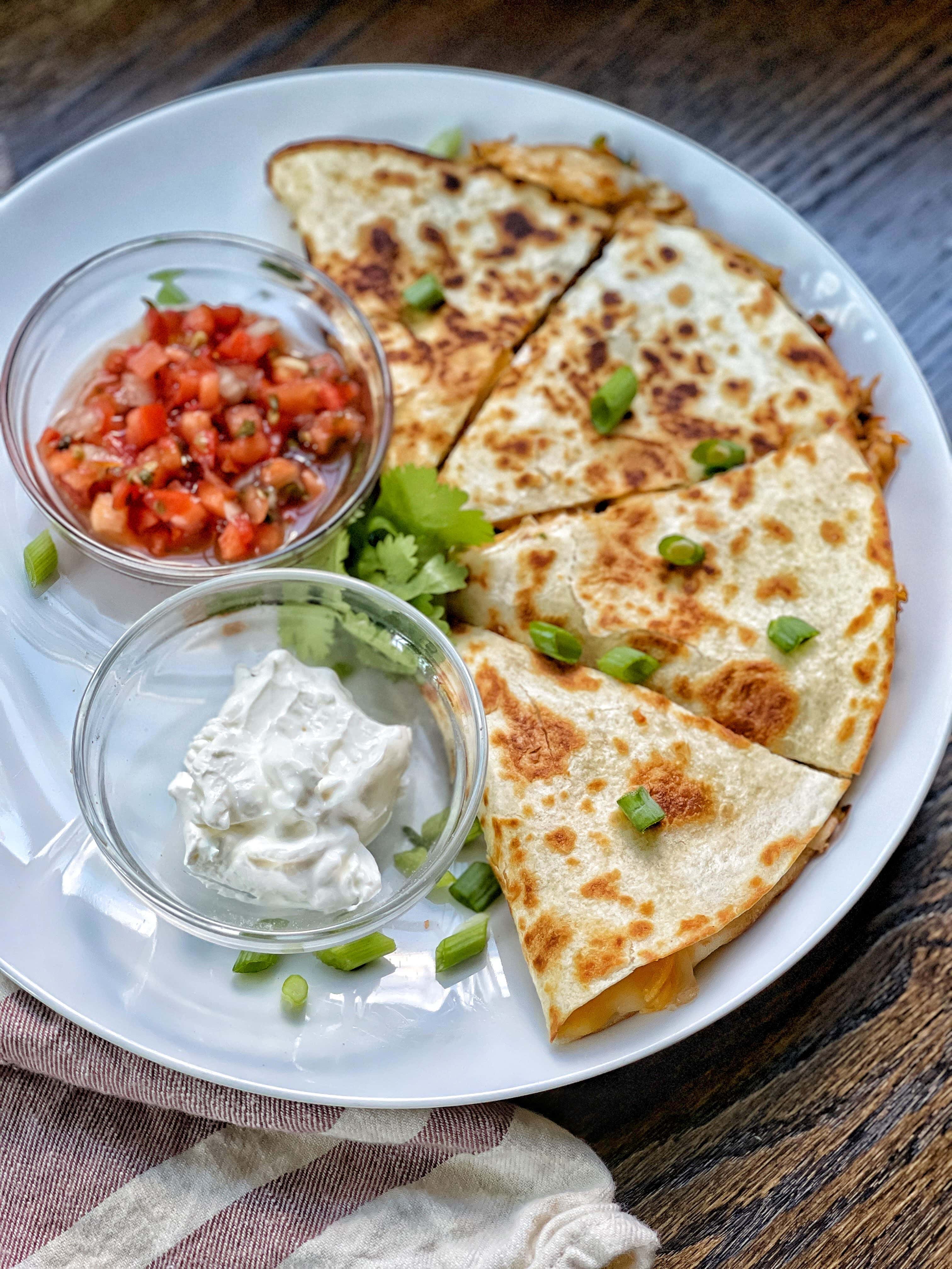 Easy Weeknight Chicken Quesadillas Sweet Savory and Steph
