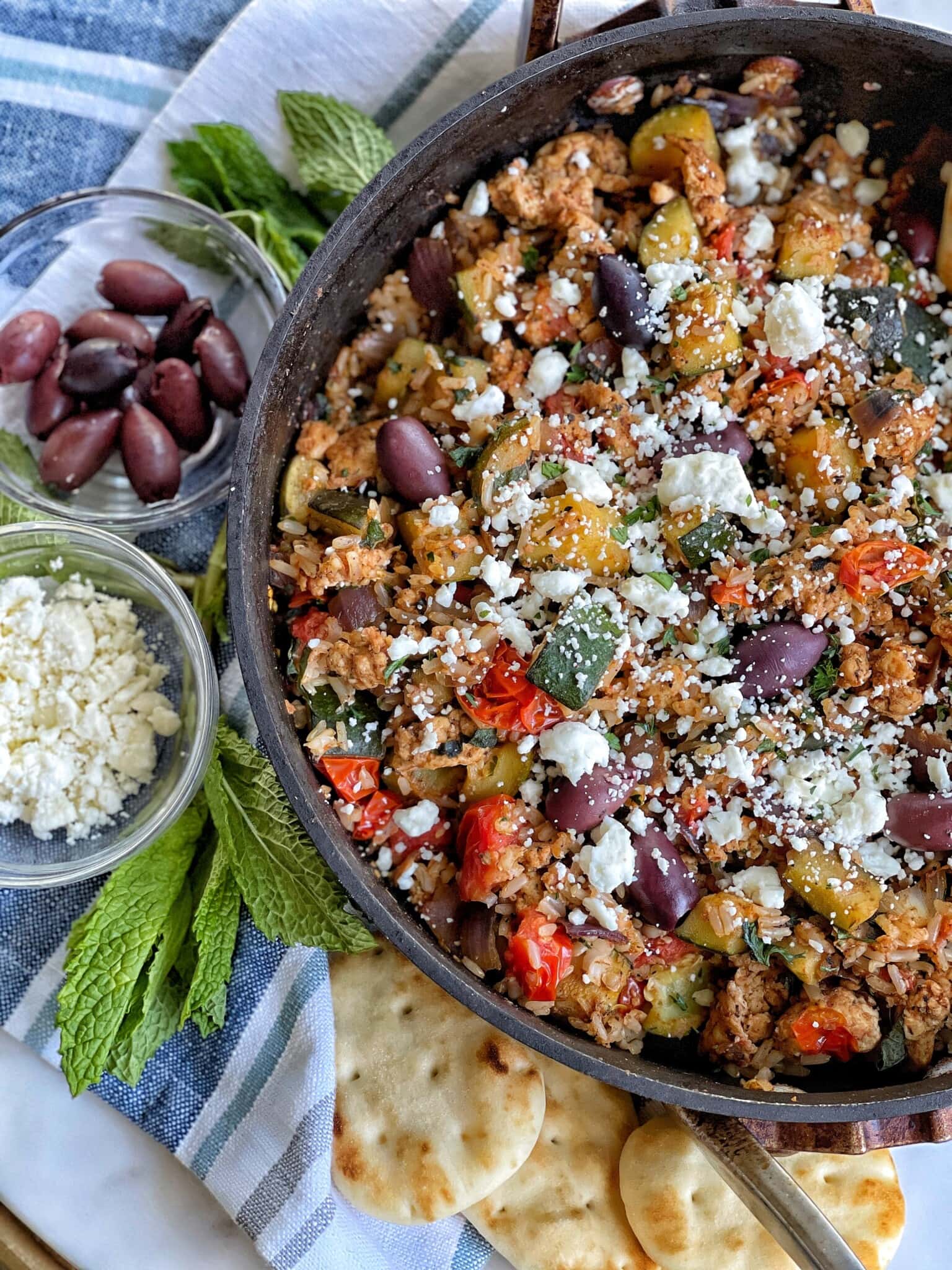 Greek Chicken and Rice Skillet Sweet Savory and Steph