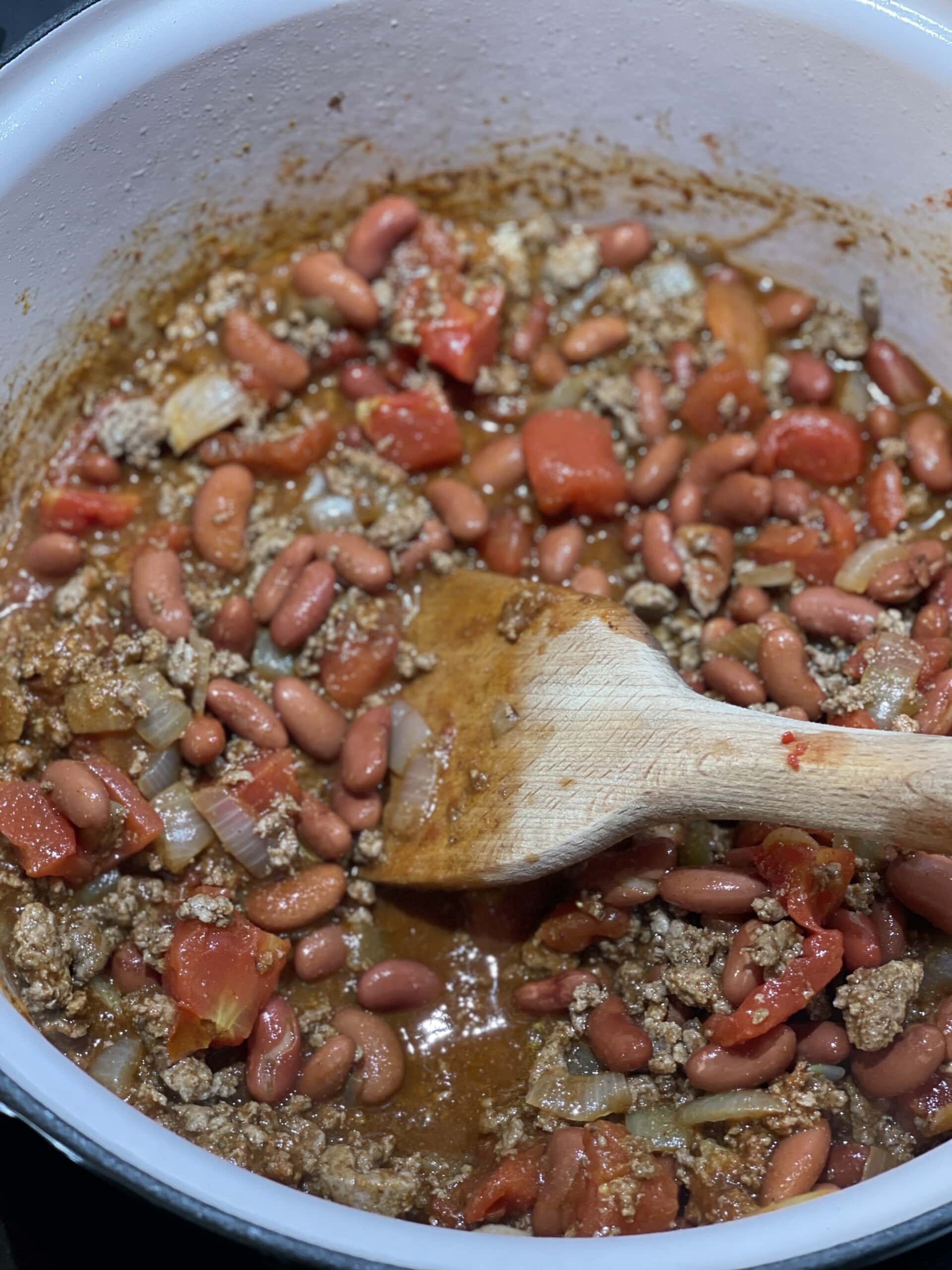LightenedUp Chili with Cornbread Topping Sweet Savory and Steph