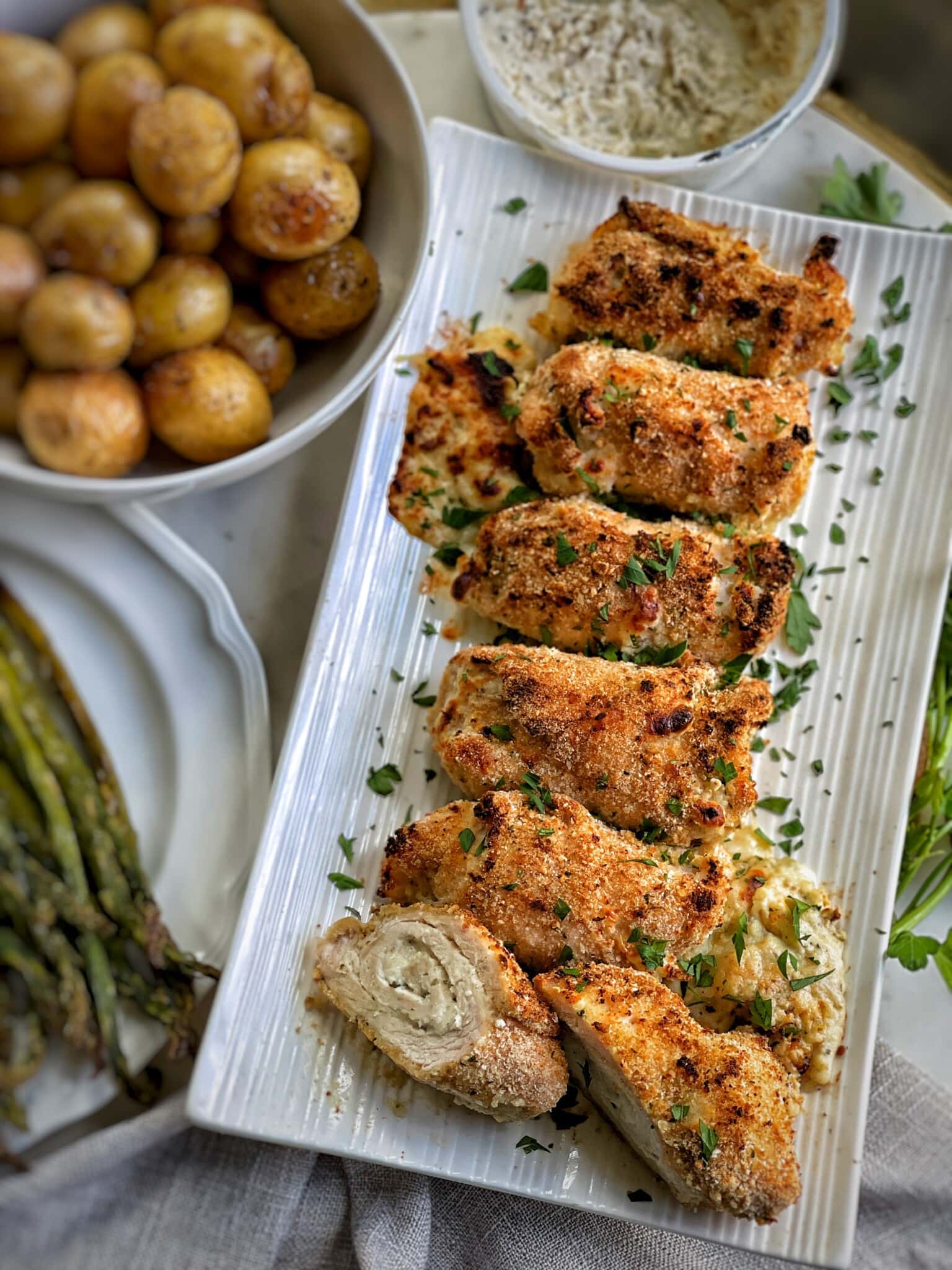 Garlic and Herb Stuffed Chicken Rollups Sweet Savory and Steph