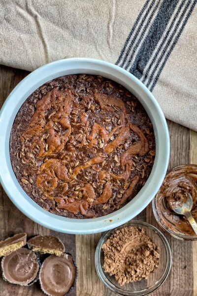 chocolate peanut butter baked oatmeal