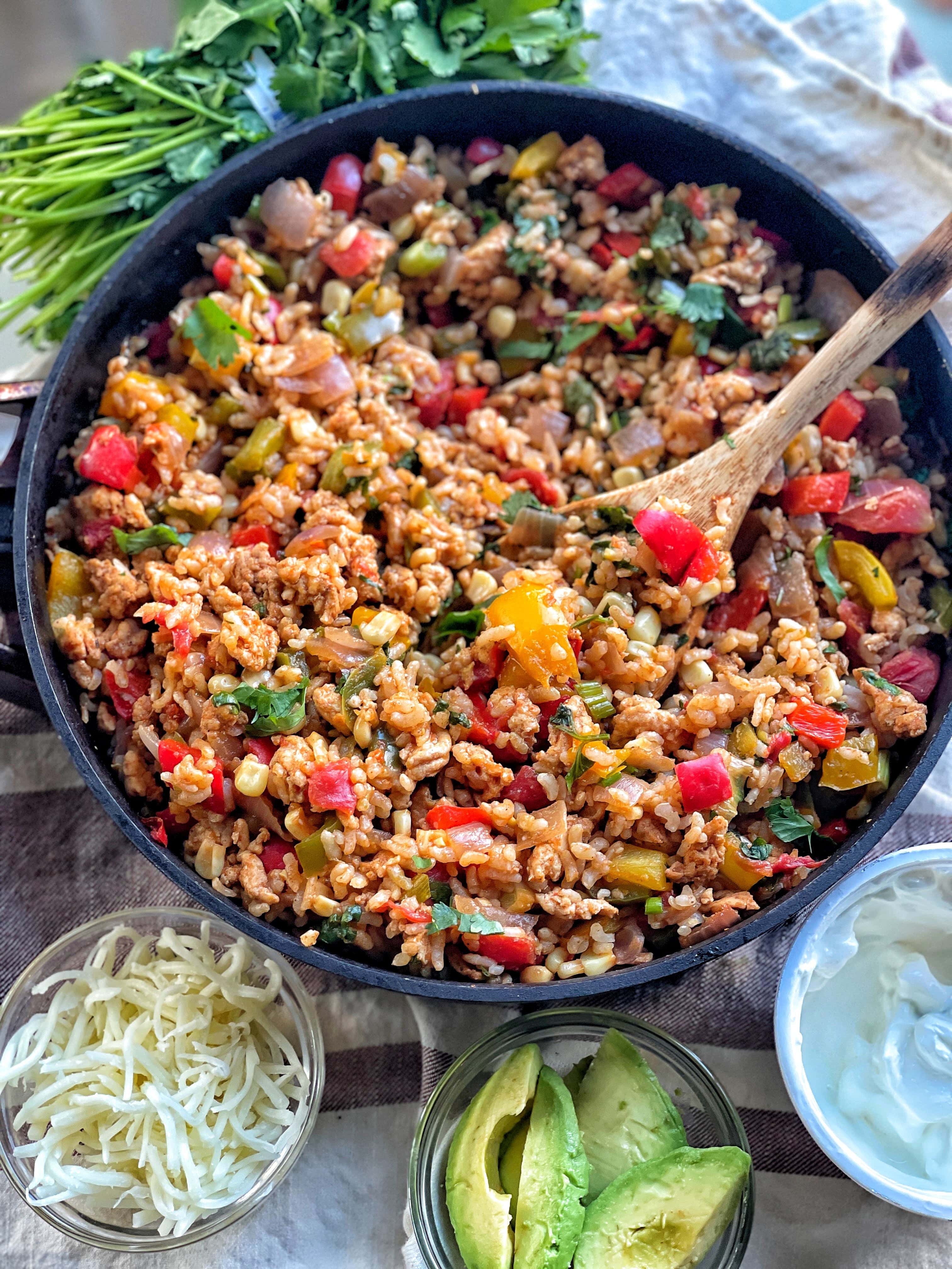 Southwestern Chicken and Rice Skillet Sweet Savory and Steph