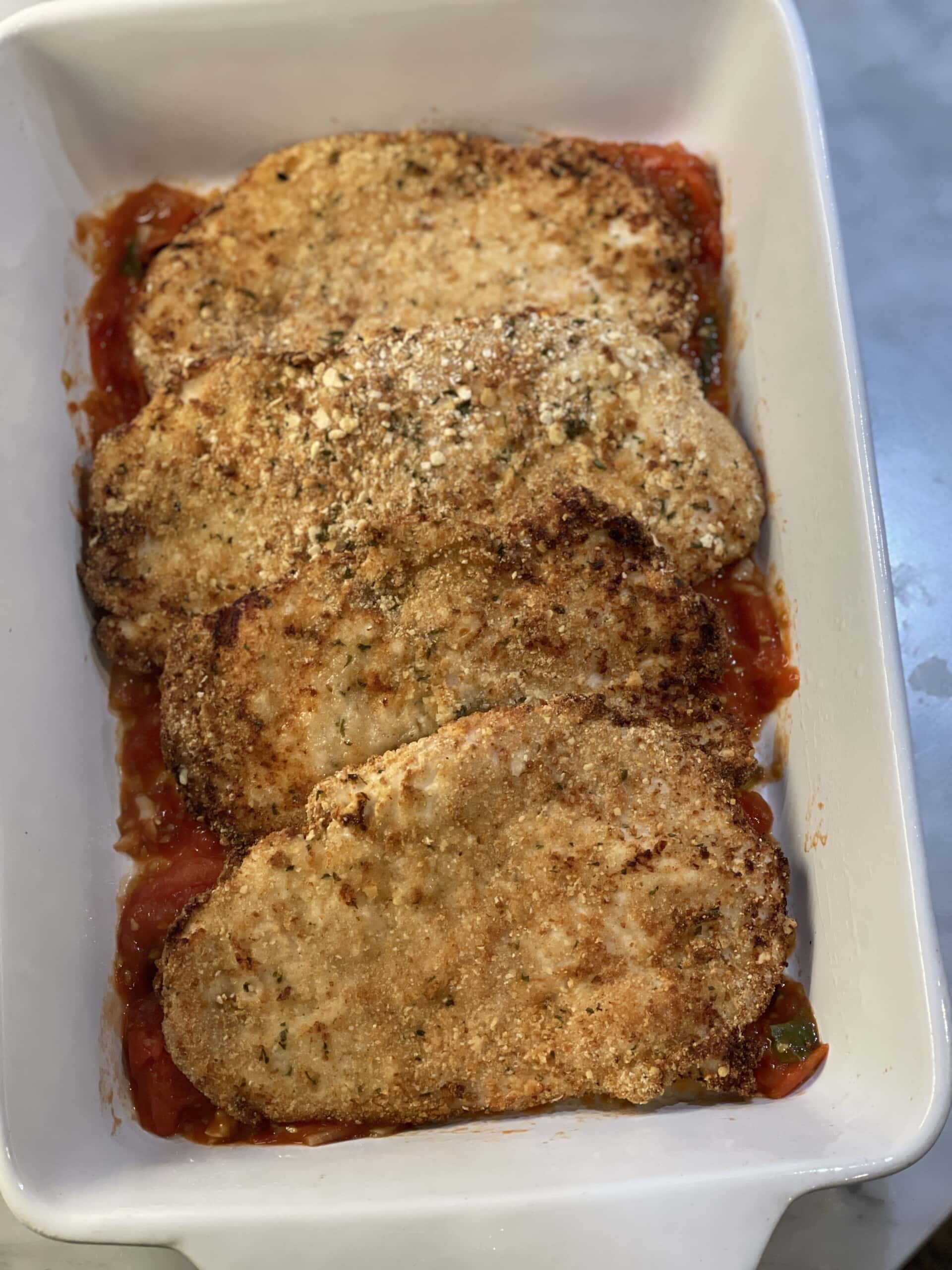 Air Fried Chicken Parm with Fresh Tomato Sauce Sweet Savory and Steph