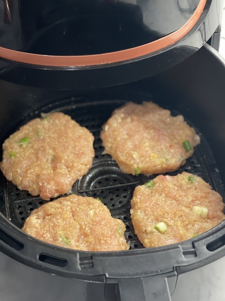 air fried chicken burgers