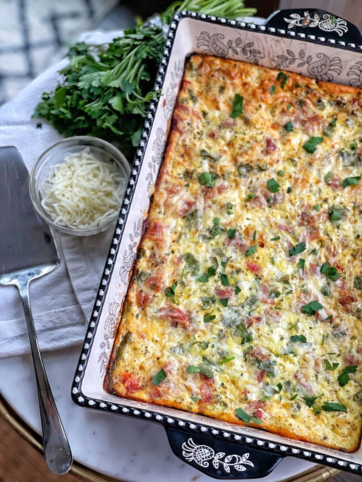 Italian Egg Bake with Prosciutto and Vegetables Sweet Savory and Steph
