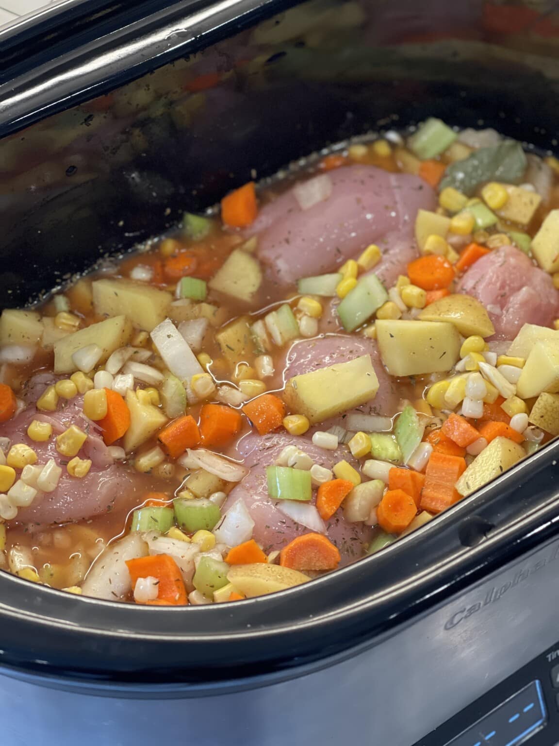 Slow Cooker Creamy Chicken and Corn Soup Sweet Savory and Steph