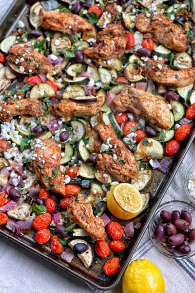 greek sheet pan chicken