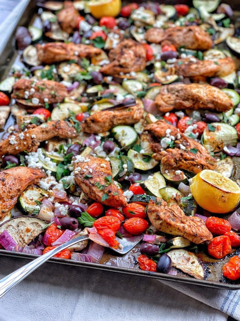 greek sheet pan chicken