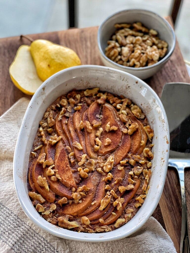peach walnut baked oatmeal