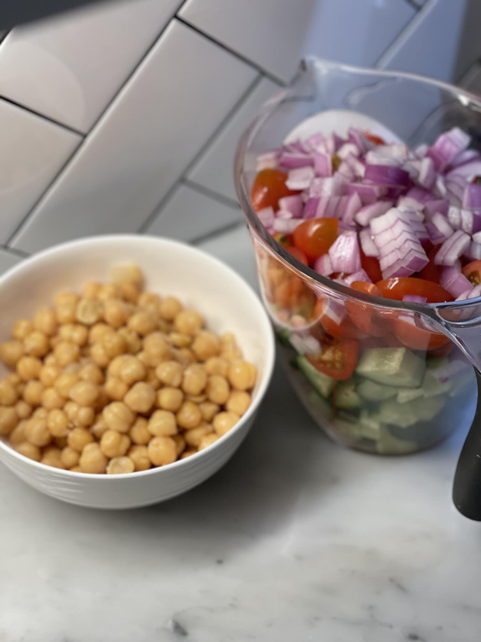Healthy Chickpea and Vegetable Pasta Salad Sweet Savory and Steph