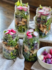 spring mason jar salads