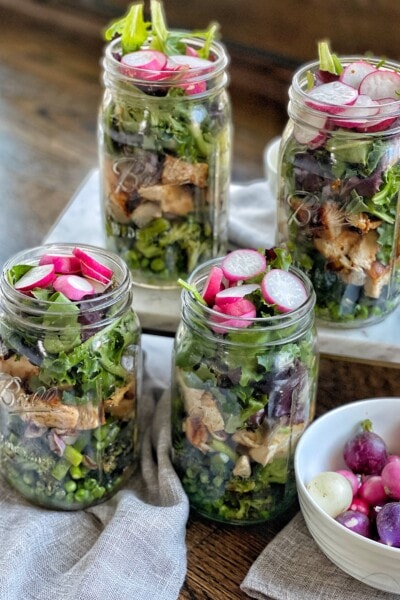 spring mason jar salads